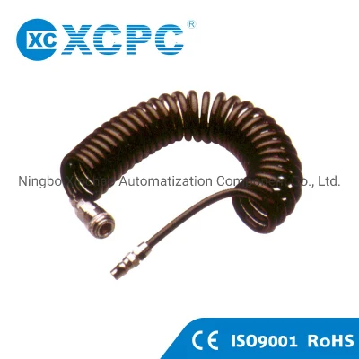 Xcpc Pneumatic Manufacturer China OEM Supplier Fittings Couplers Muffers Silencers Air Duster Polyurethane Tube Spiral PU Tubing